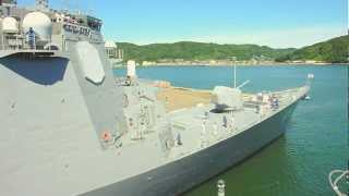 Anchored side by JMSDF DDG 175 Myoko.
