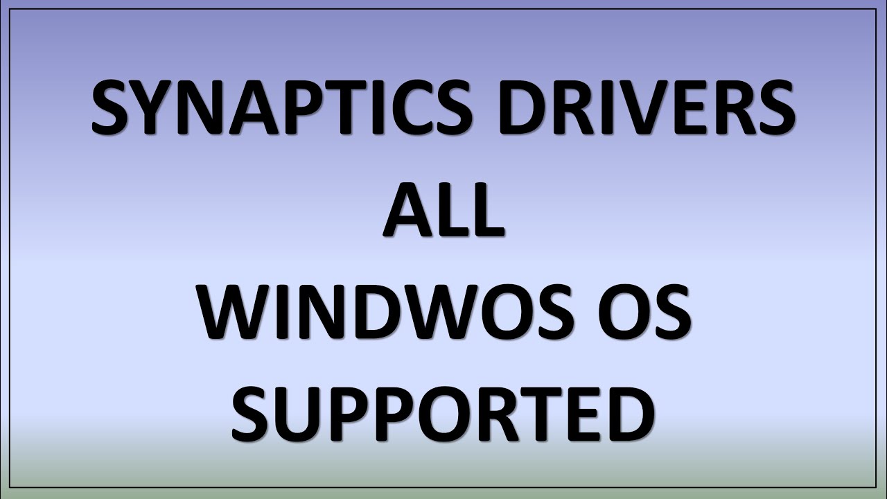 synaptics touchpad driver for windows 8.1 64 bit