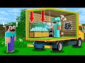 WHY PRO BUILD a SECRET HOUSE in a TRUCK? in Minecraft Noob vs Pro