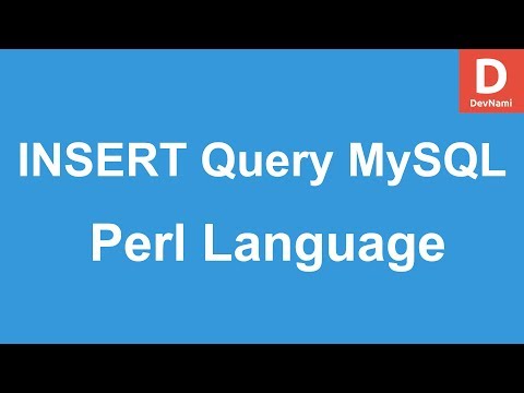 Perl Programming Insert MySQL Table Data