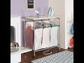 Rolling Triple Laundry Sorter with Ironing Board and Wheels | SRT-01196