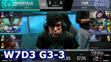Immortals vs TSM Game 3 | S7 NA LCS Spring 2017 Week 7 Day 3 | IMT vs TSM G3 W7D3 1080p