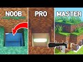 Minecraft: 5 Secret Base Redstone Noob vs Pro vs Master