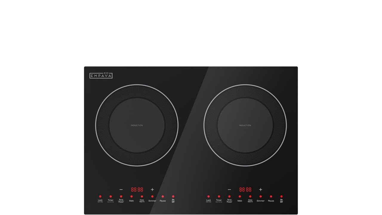 Empava Double/Dual Induction Cooktop 2 Burner, Shatter-proof Flat Gla 