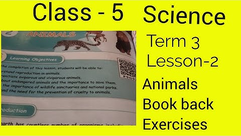 5th std science/term 3 / unit 2 / Animals / bookback exercises