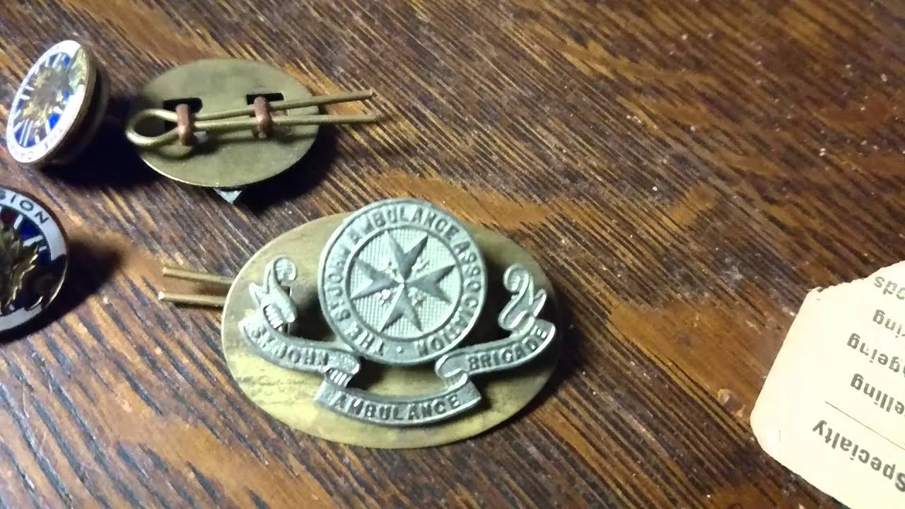 8 Vintage Ambulance Service Buttons