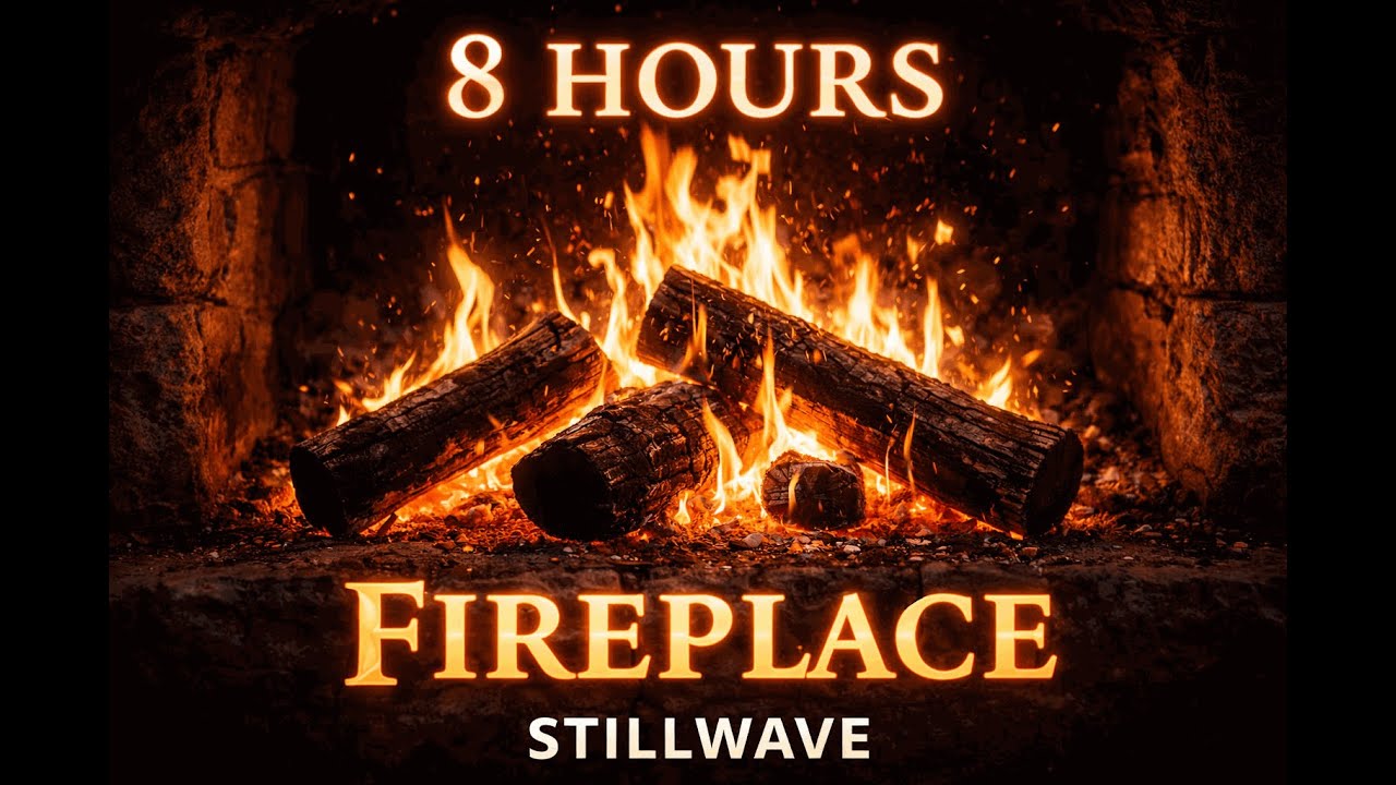Stillwave • Fireplace Crackling for Deep Sleep (8 Hours) | Black Screen | No Talking