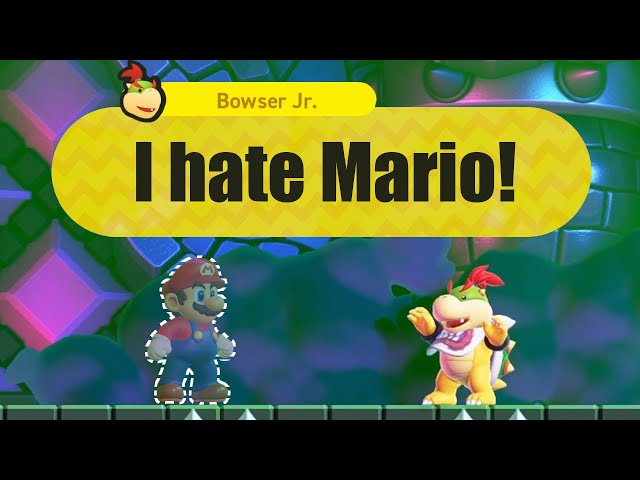 Super Mario Bros. Wonder - Bowser Jr. Reactions to Invisible Mario 