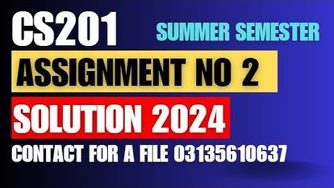 cs201 assignment 2 solution 2024