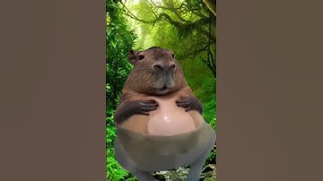 Capybara Rubbing Tummy!#capybaraking #animals #ai #capybaras #memes