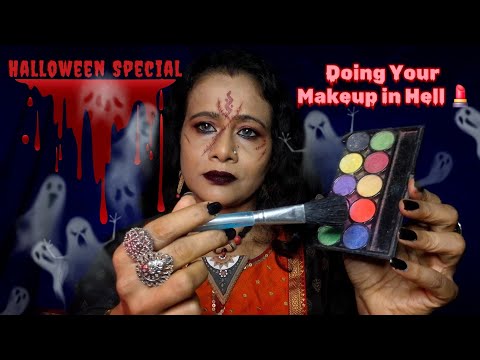 ASMR Doing Your Makeup in Hell 🔥💄 | Devilish Glam for Halloween Special Asmr| Dearly ASMR|