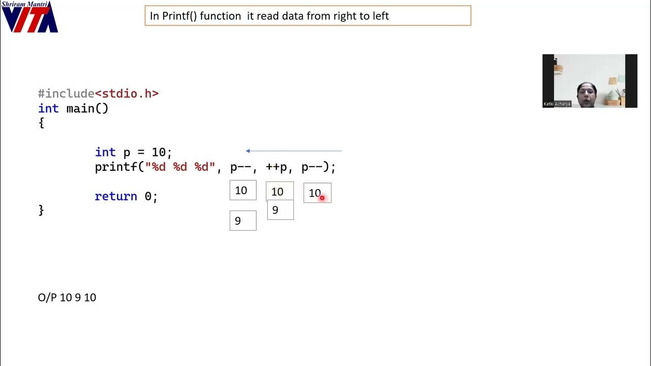 Printf function read from right to left - YouTube