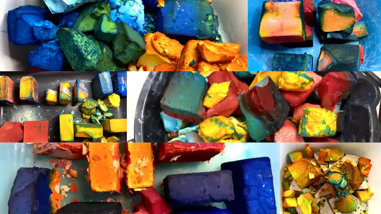 Vibrant Dyed Gym Chalk Edit | Super Soft 🌩️⛄️and Extremely Fluffy Chalk ☁️☁️🤍@asmrcocobutta