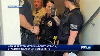 DMPD says man attacked apartment employees with hatchet, starting standoff