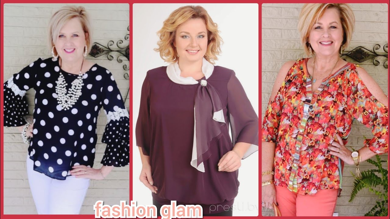 beautiful designer's plus size chiffon casual blouse and top styles ...