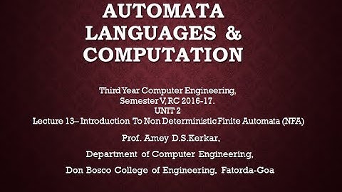 UNIT2 LECTURE 13 INTRODUCTION TO NFA