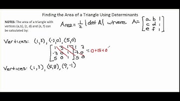 Chapter 12-3A video 4: Using Determinants to Find the Area of a Triangle