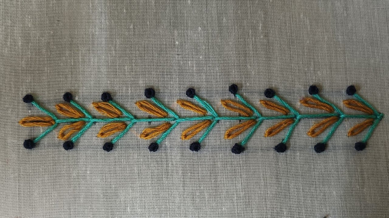 Hand Embroidery Designs Beautiful Embroidere border line designs I Diya border designs #nshandwork