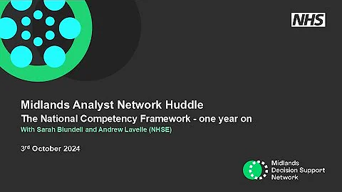 MAN Huddle: The National Competency Framework - one year on - 03/10/24