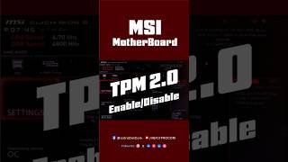 TPM 2.0 Enable & Disable Settings | TPM 2.0 | BIOS Setting on MSI Motherboard | bicitro.com