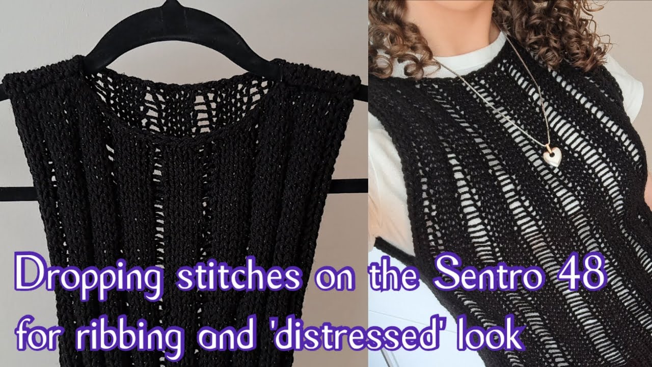 How to Drop Stitches on the Sentro 48 Knitting Machine | Ribbed ...