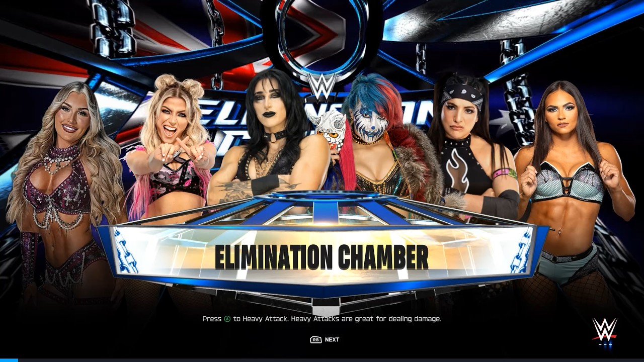 Six Women's Elimination Chamber Match - WWE 2K25 Legendary Gameplay (4k 60 fps)