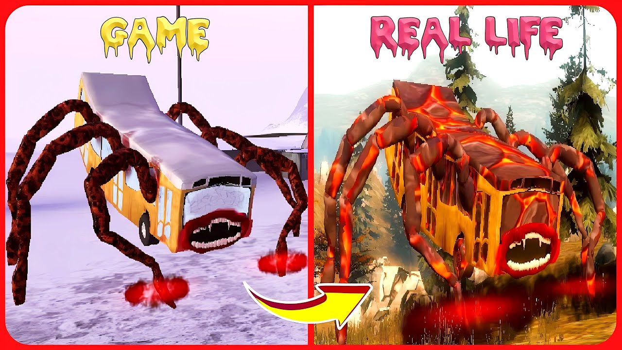 Bus Eater Vs Real Life - All Eat Monsters In Real Life | Old & New Evolution Of Bus Eater (GMod)