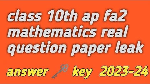 ap 10th class fa 2 mathematics question paper || 2 maths question paper 2023 10th class