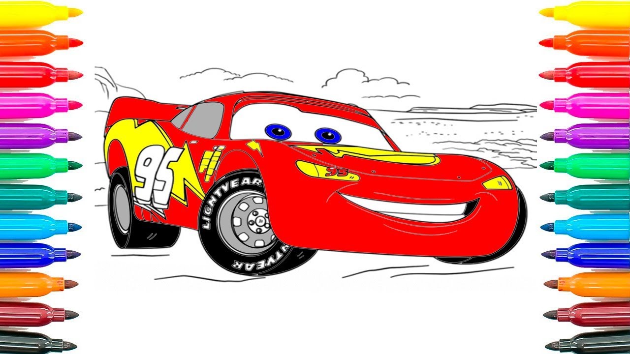 How To Coloring Cars 3 Lightning McQueen Learning Coloring Pages for Kids Funny Coloring Book