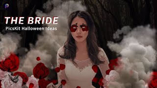 Halloween Editing Tutorial: THE BRIDE 🖤💀👰 | PicsKit App | Photo Editing Inspiration screenshot 1