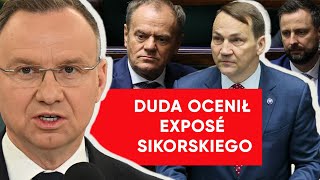 "Niesmak, żenujące, czysta propaganda, manipulacja". Prezydent Duda reaguje na exposé Sikorskiego