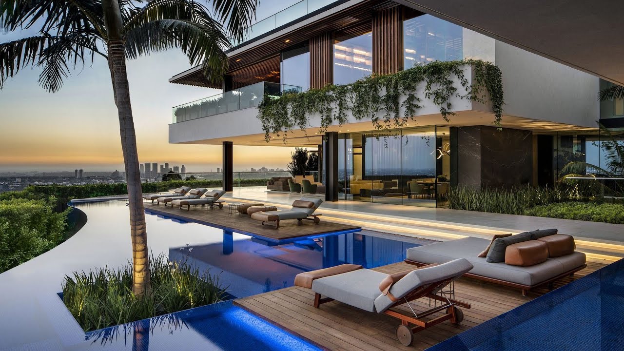 The biggest home in Hollywood Hills with unparalleled 300 degree city skyline views for $40 Million