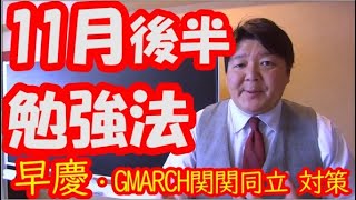 11月後半からの勉強法　難関私大に特化したカリキュラム