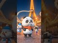 Luna the panda spreads Christmas joy in Paris! ❄️💖 #LunaThePanda #Xmas #Paris #Joy #Cartoon #Shorts