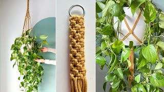 DIY Large Macrame Plant Hanger with Wooden Beads & Ring for Heavy Pots - Easy Tutorial for Beginners