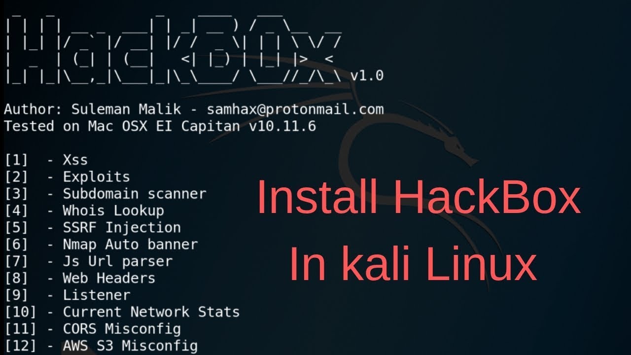 How to Install HackBox in Kali Linux - YouTube