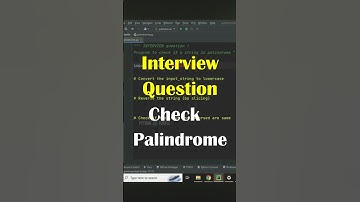 Python Palindrome Interview Question | Don