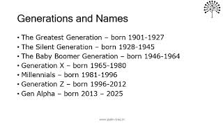 Generations and Names