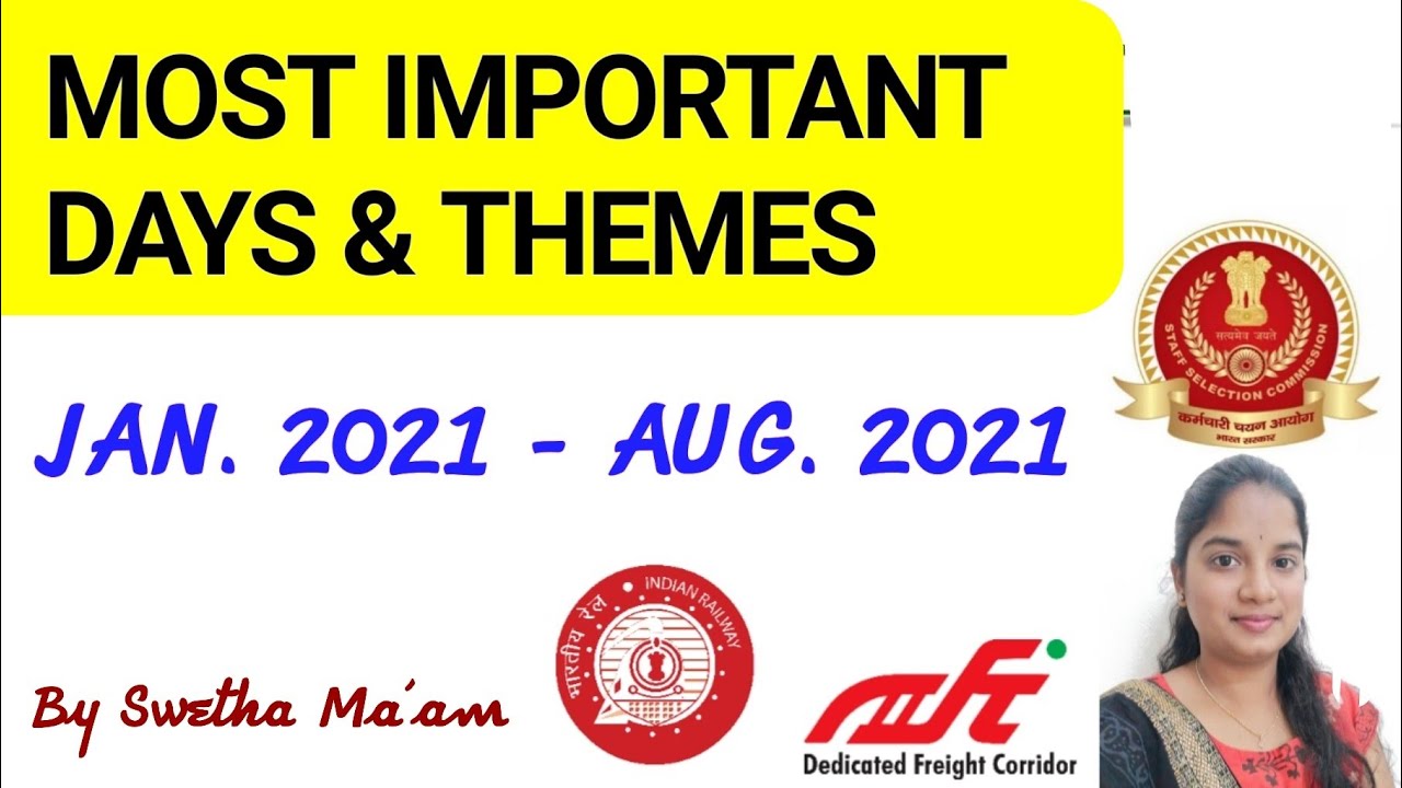 important days and themes 2021/important days of 2021/static gk current affairs 2021/DFCCIL 2021