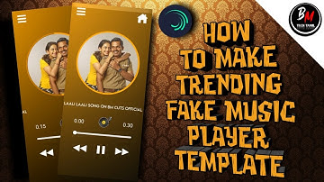 How to edit gradient fake music player template in Tamil | Alight motion