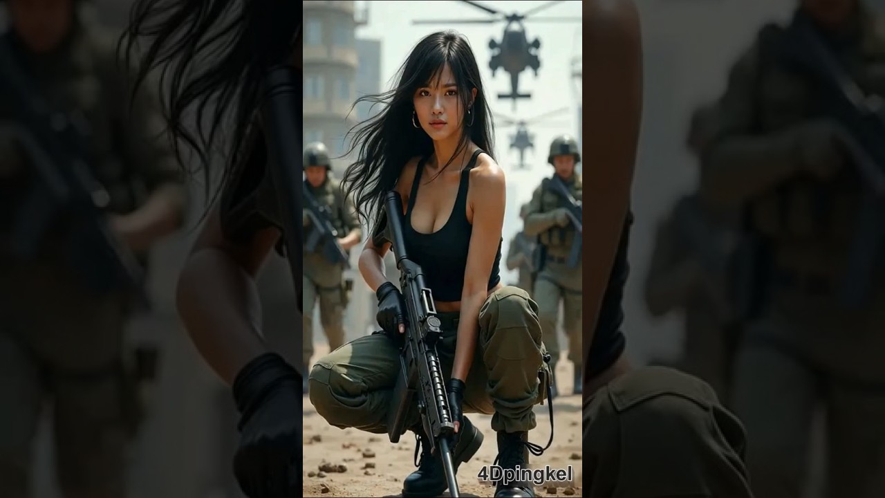 !! Gaming Chinese girl has a gun with her | 