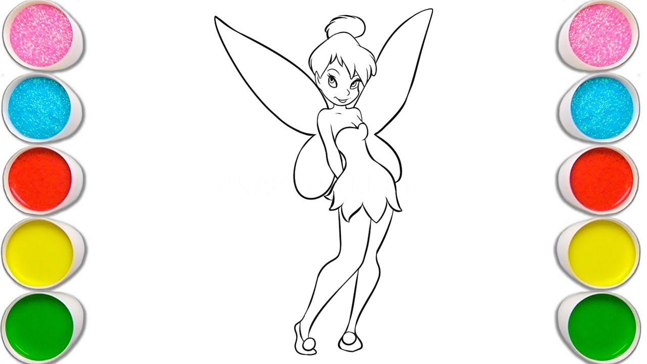 How To Draw Easy tinkerbell Drawing, Painting & Coloring For Kids and Toddlers_🖌 Coloring Page