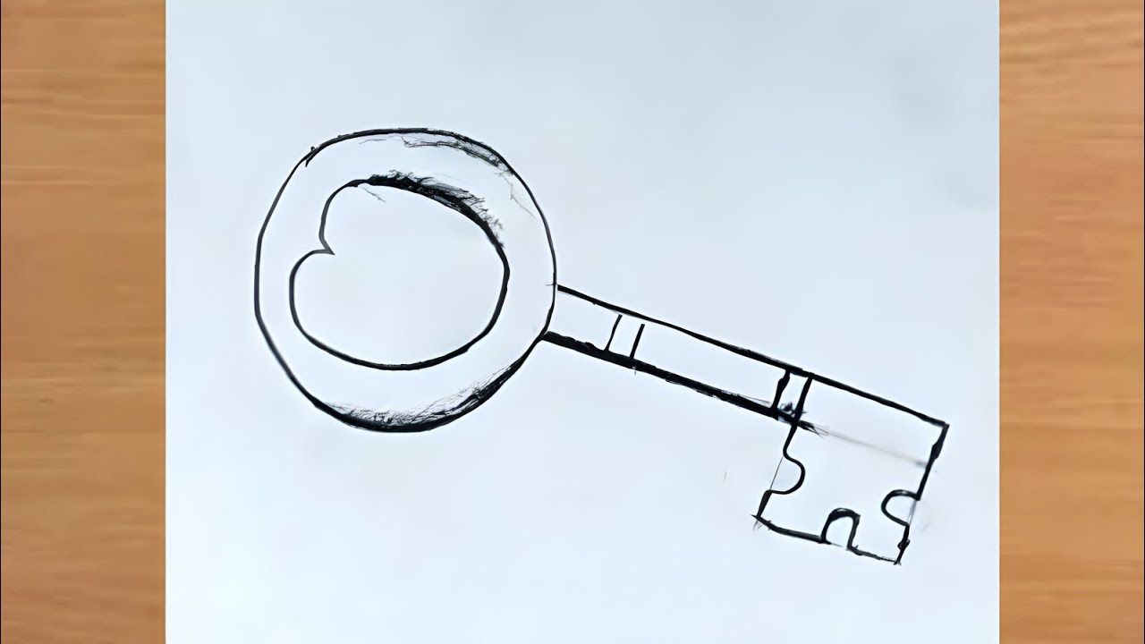 How To Draw A Key Step By Step 🔑 Key Drawing Easy - YouTube