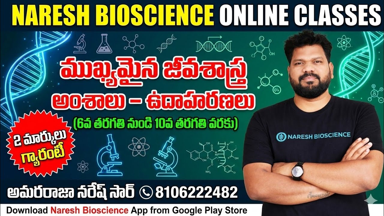 ముఖ్యమైన జీవశాస్త్ర అంశాలు - ఉదాహరణలు||6వ తరగతి నుండి 10వ తరగతి వరకు||2 మార్కులు గ్యారంటీ 