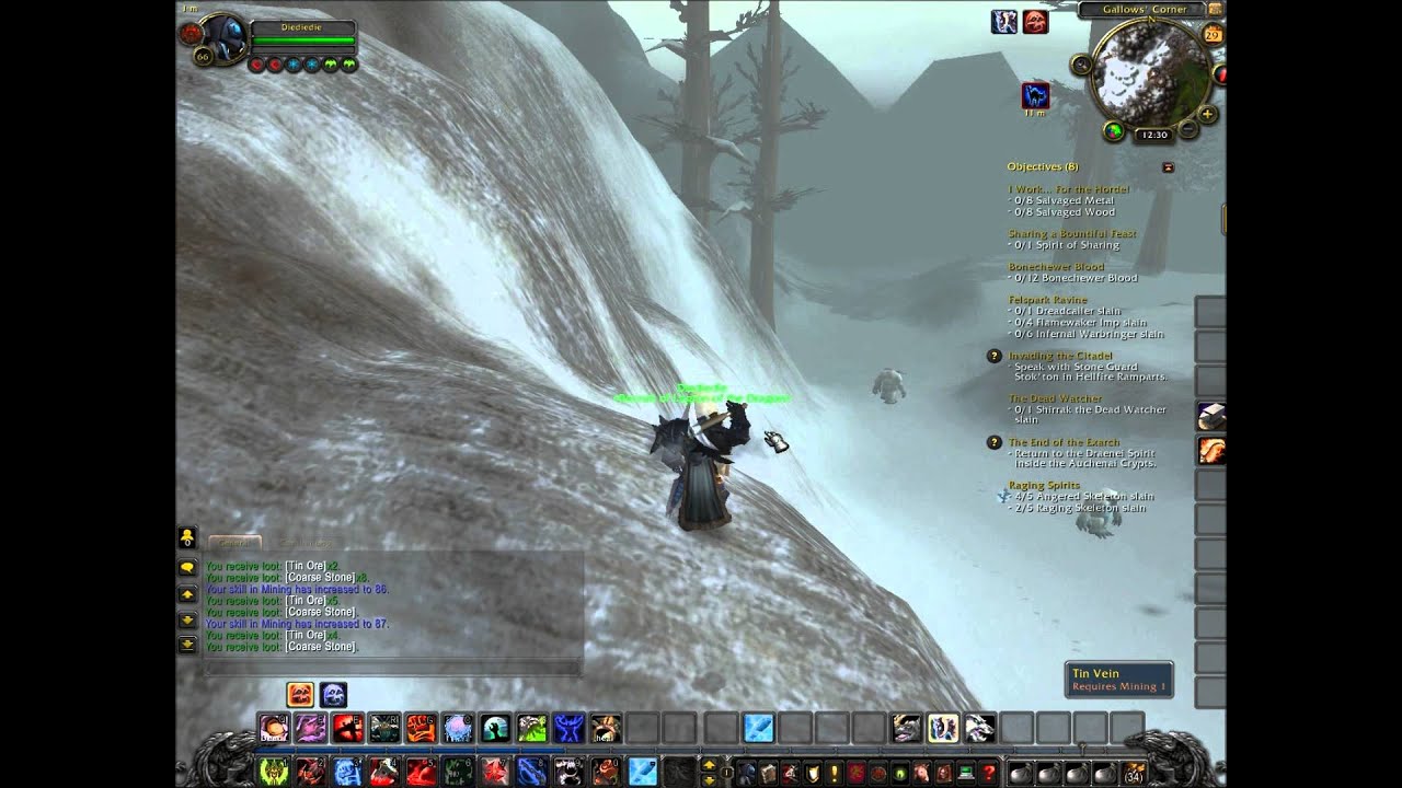 World of warcraft Fast mining video. Silver ore and Tin ore YouTube