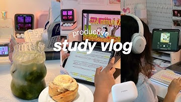 productive study vlog: lots of studying, midterms, study motivation, waking up early, uni vlog