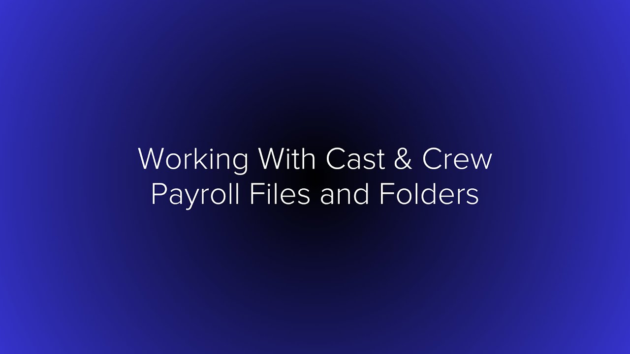 Studio+: Working With Payroll Files And Folders
