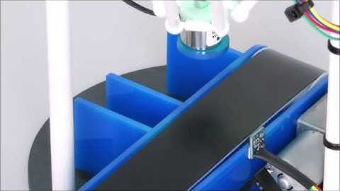 Delta-Robot One: Pick and place (sensor, conveyor, gripper)