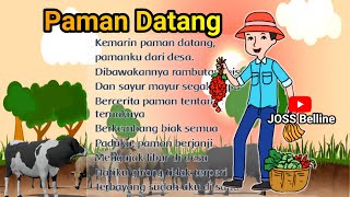 Terbaru || Lirik Lagu Paman Datang Ciptaan AT Mahmud || Lagu Tematik SD kelas 2 tema 5