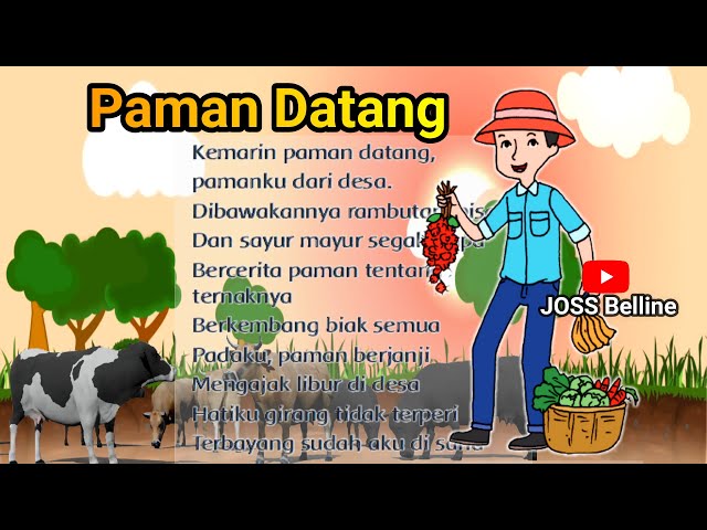 Terbaru || Lirik Lagu Paman Datang Ciptaan AT Mahmud || Lagu Tematik SD kelas 2 tema 5 class=